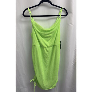 Wild Fable Womens Sequin Stretch Slip Dress Size XXL Bright Lime Green